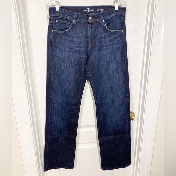 7 For All Mankind Austyn Straight Leg Jeans, Dark Indigo, Men’s W31 L33 - Picture 1 of 10